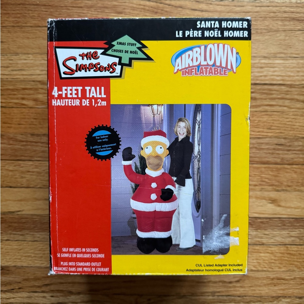 Vintage Homer Simpson Airblown Christmas Inflatable / 4 Feet - Original Box 2004